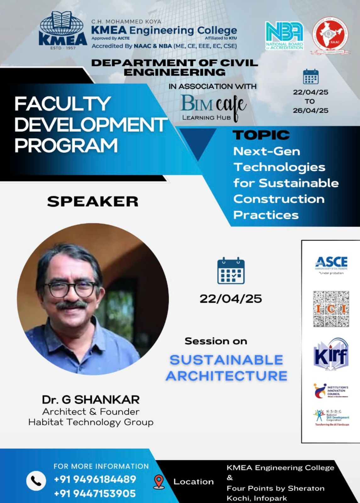 BIM Cafe Learning Hub Collaborates with KMEA Engineering College for Faculty Development Program