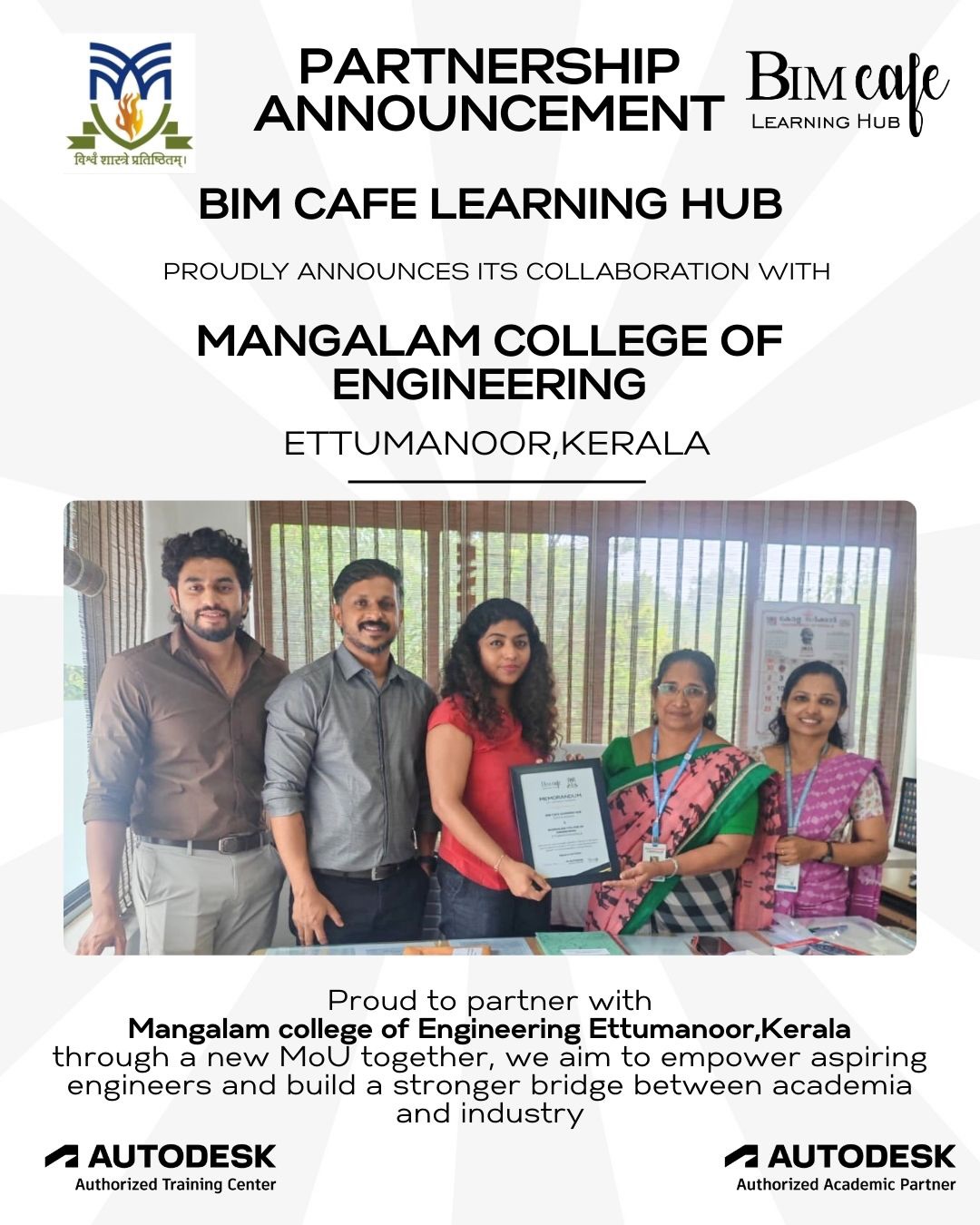 BIM Cafe Signs MoU with Vidya Academy of Science and Technology, Thrissur
