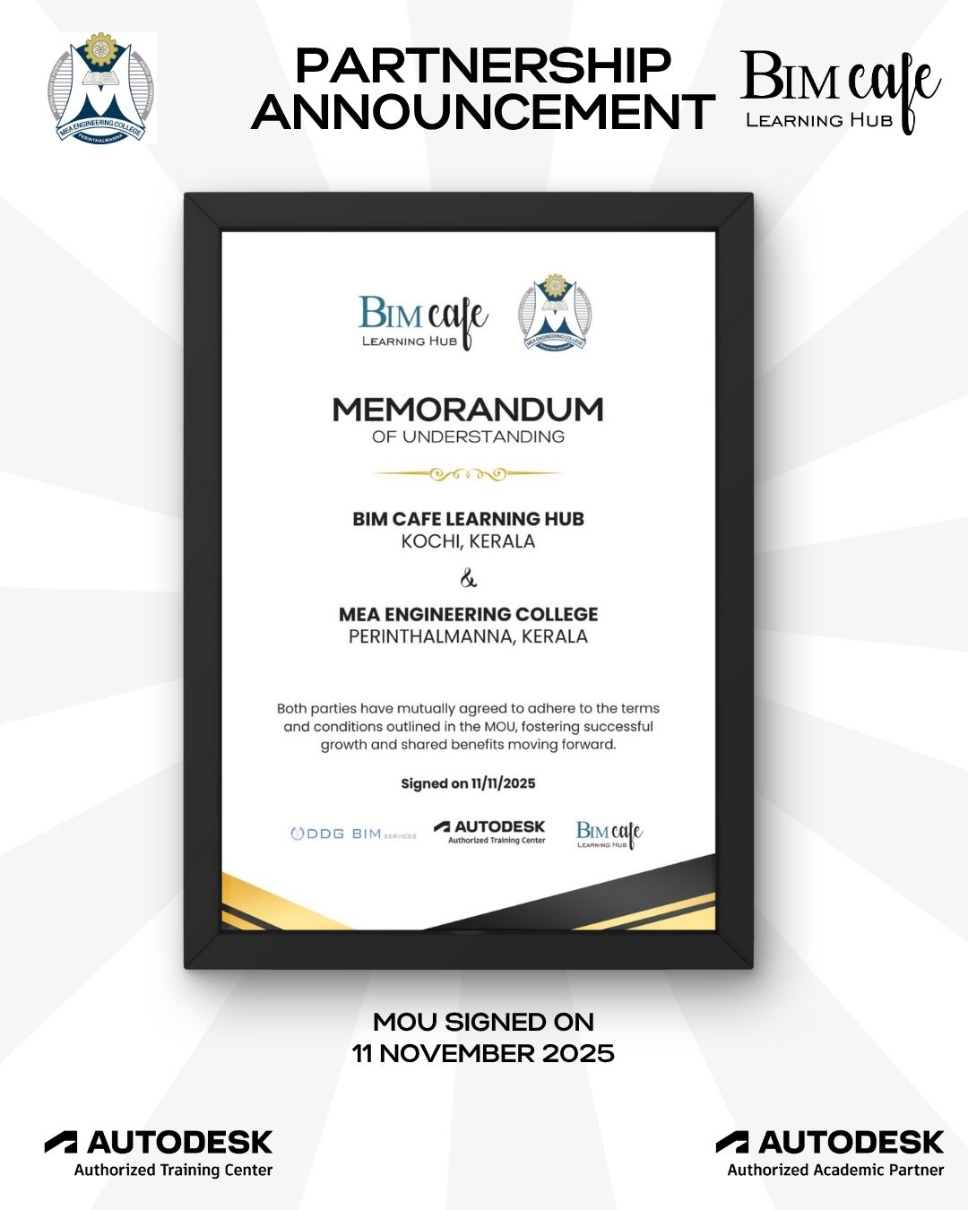 Partnership with MEA Engineering College, Perinthalmanna