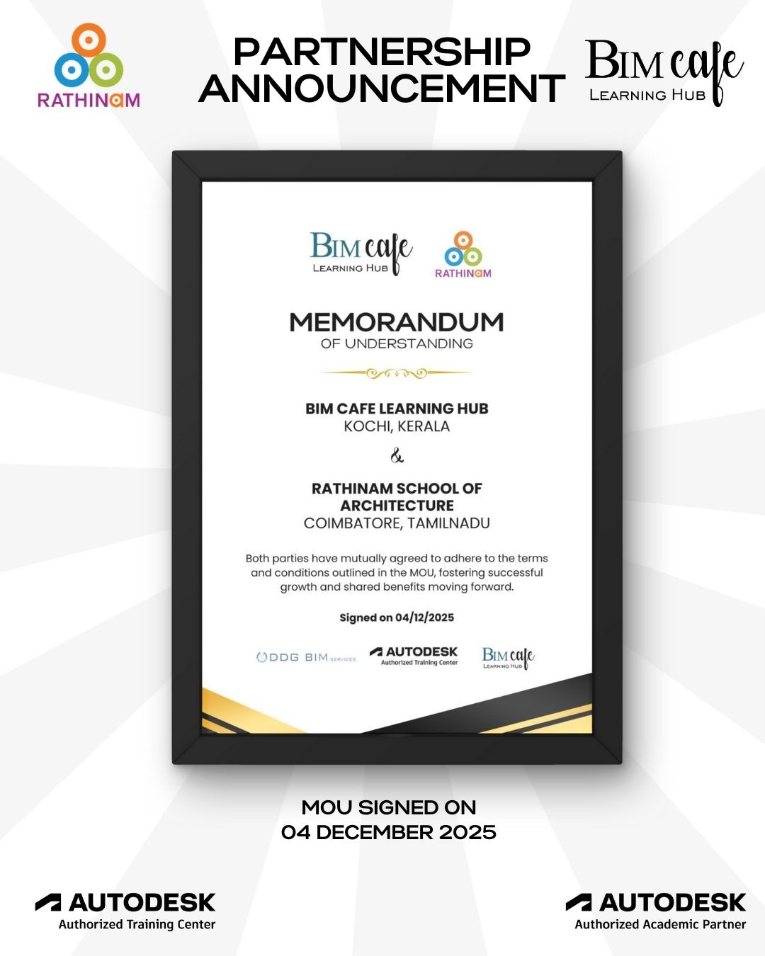 Partnership with Rathinam School of Architecture, Coimbatore