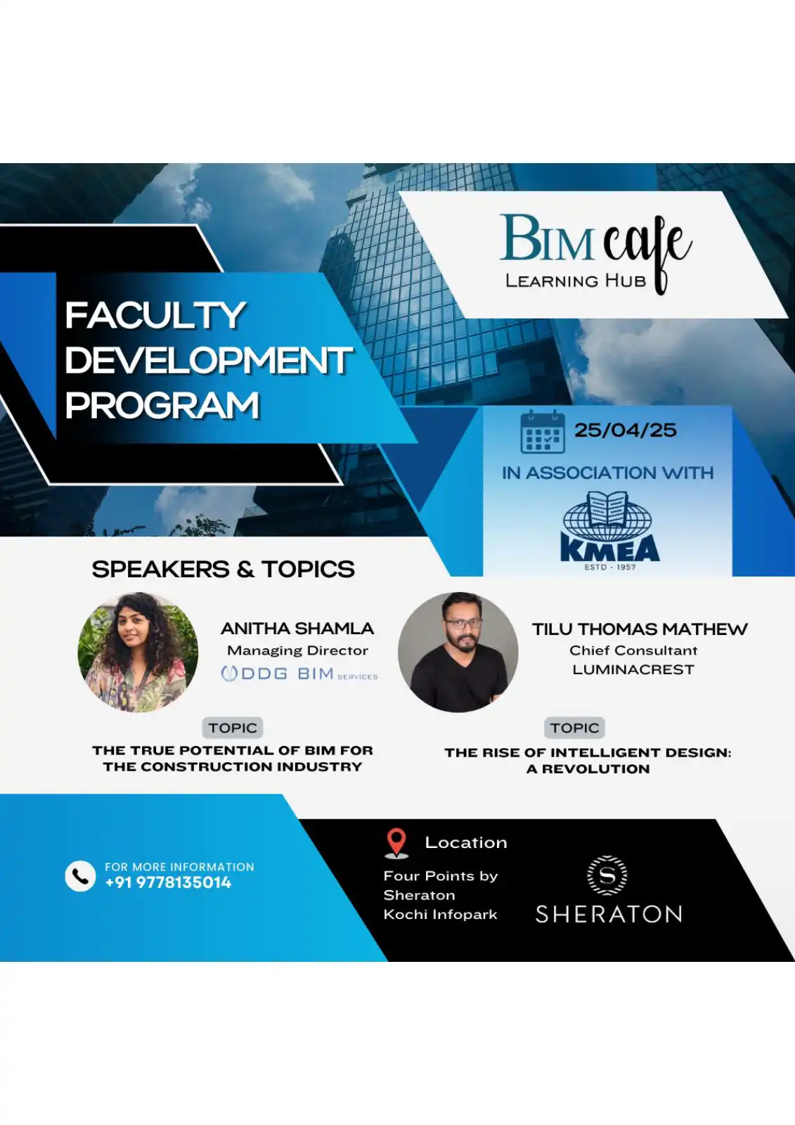 BIM Cafe Learning Hub Collaborates with KMEA Engineering College for Faculty Development Program