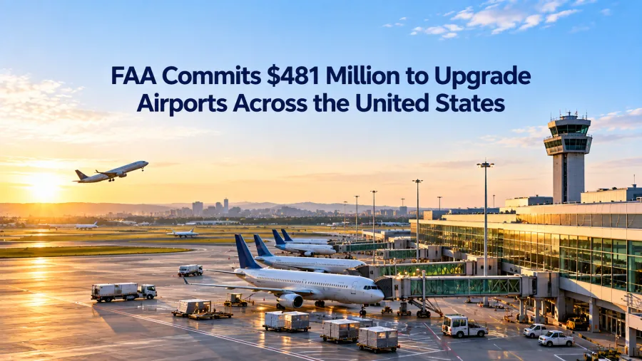 FAA Commits $481 Million to Upgrade Airports Across the United States