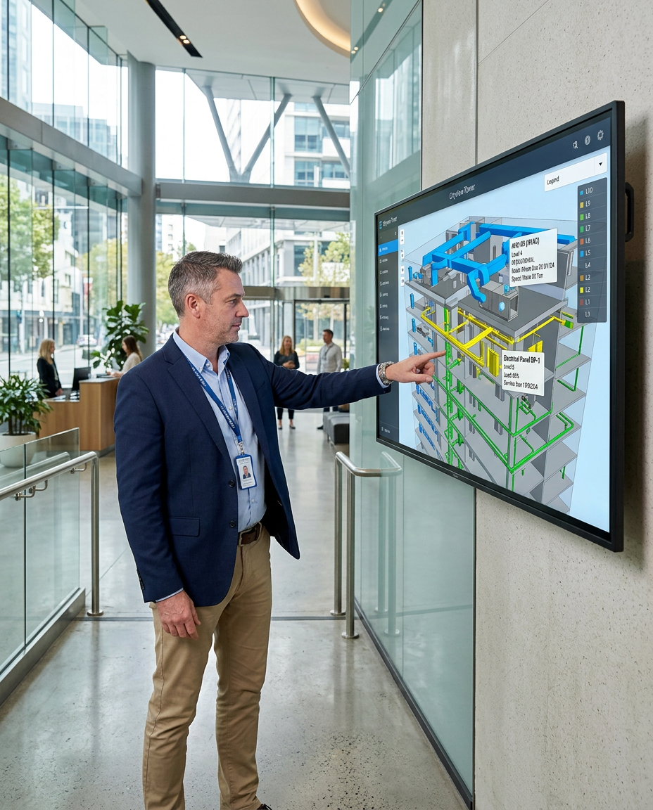 Engineer reviewing BIM clash detection and coordination in Navisworks during a live project.