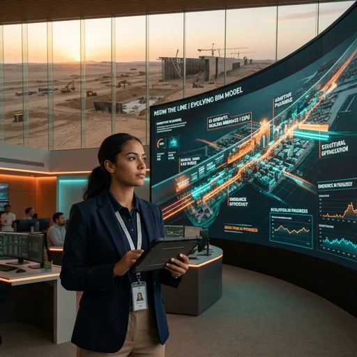 BIM engineer reviewing coordinated models and construction data for a megaproject