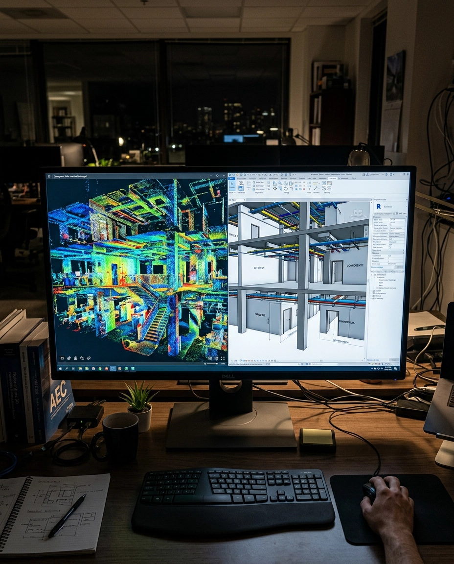 Matterport scan to BIM - point cloud to Revit model workflow