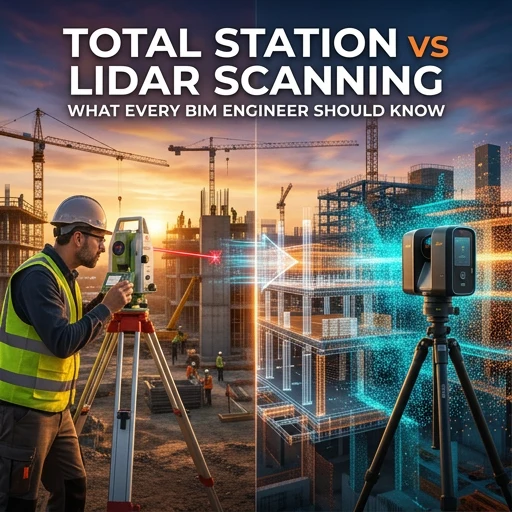 Total Station and LiDAR reality capture compared for BIM engineers on construction projects