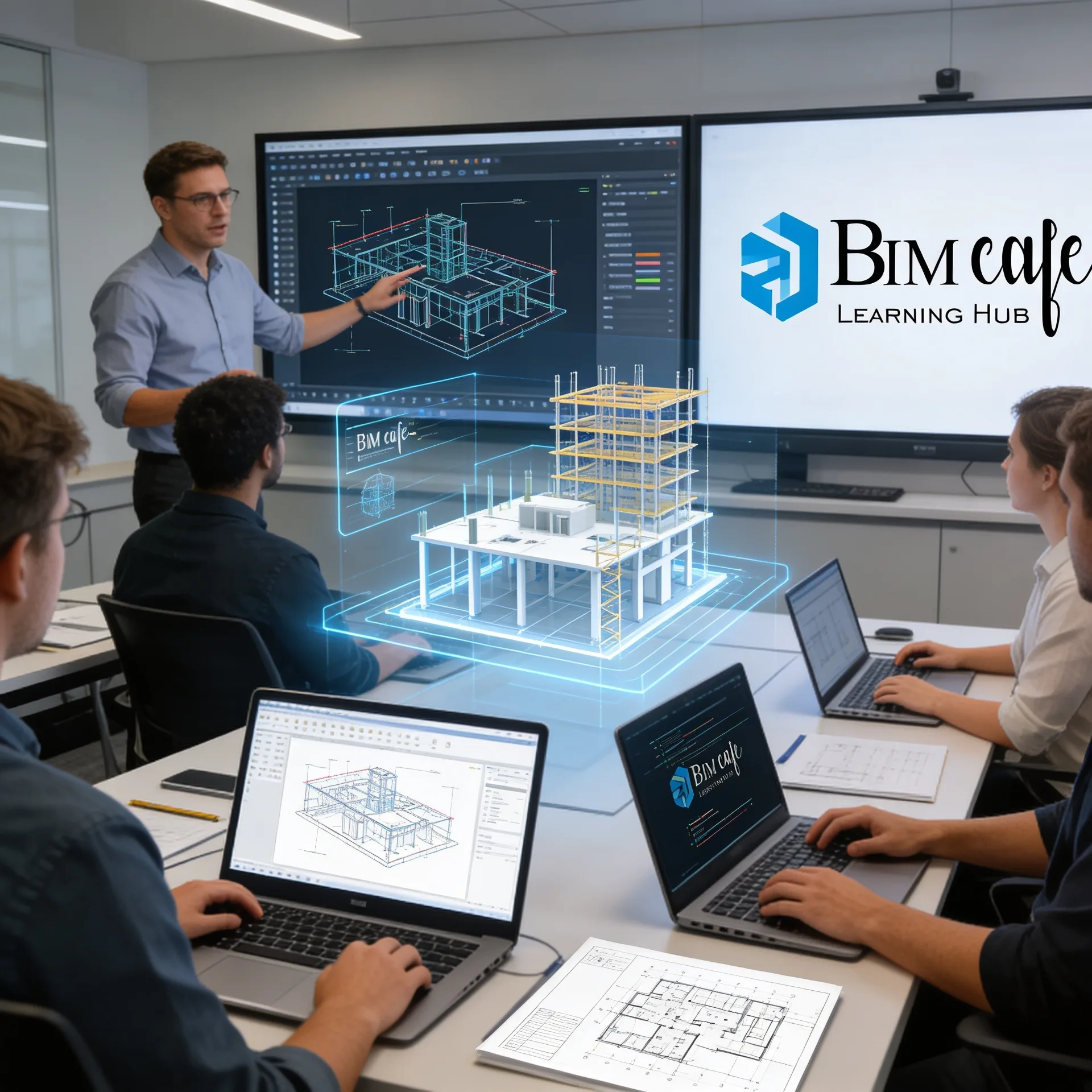 BIM fresher in a training session learning Revit fundamentals and BIM workflow basics