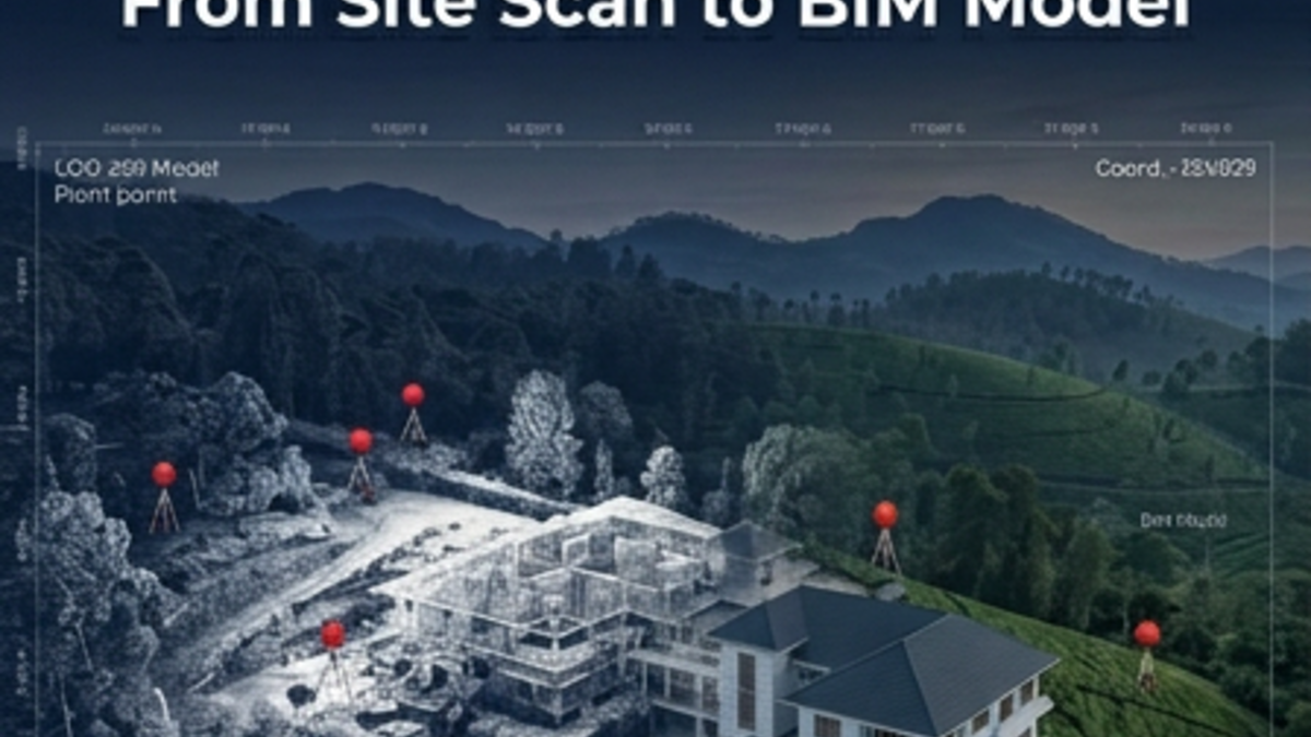 Scan-to-BIM project in Kerala using LiDAR technology — from site scan to BIM model