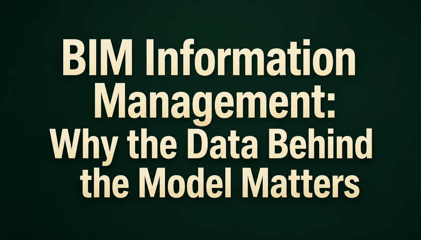 BIM Information Management: Why the Data Behind the Model Matters